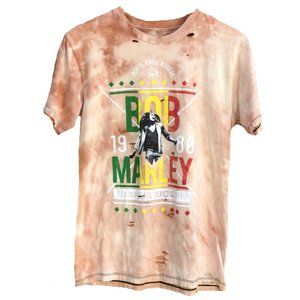 bob marley distressed graphic tee